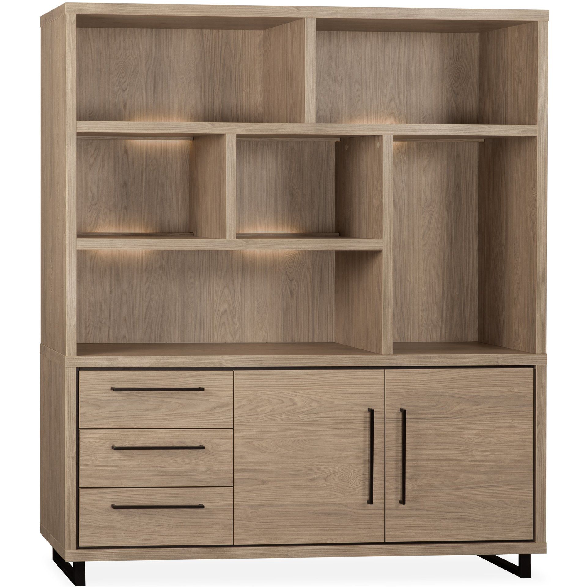 Wandkast Jonne 2 drs/ 3 la/ 6 Open vak | 2