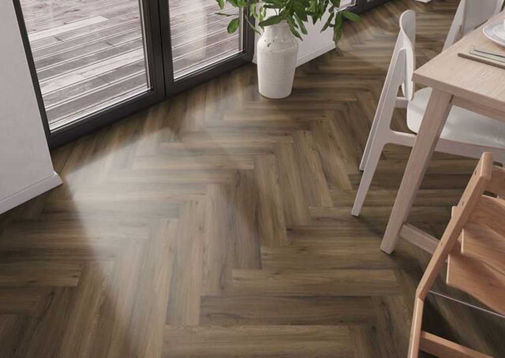 PVC Dryback Philip Warm Bruin Visgraat 3501 | 6